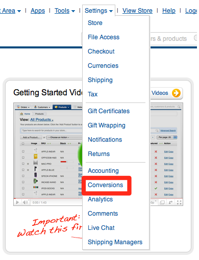 Bigcommercesettings