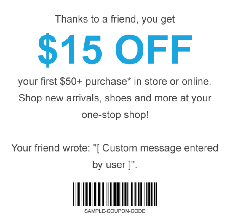 apparel coupon referral program talkable