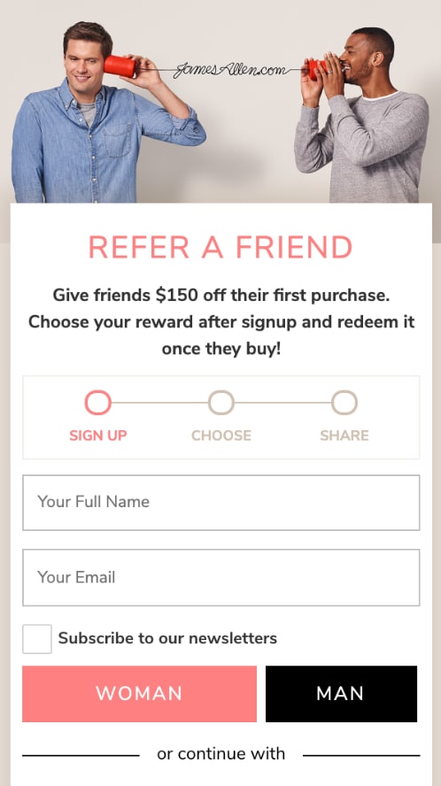 James Allen - referral program talkable