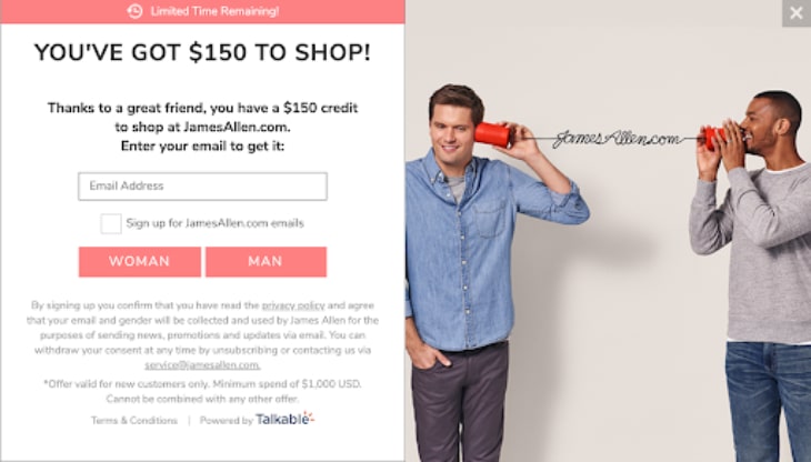 James Allen - referral program talkable