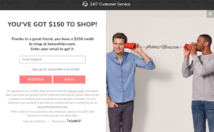 James Allen - referral program talkable