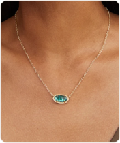 Elisa Gold Pendant Necklace in London Blue Glass